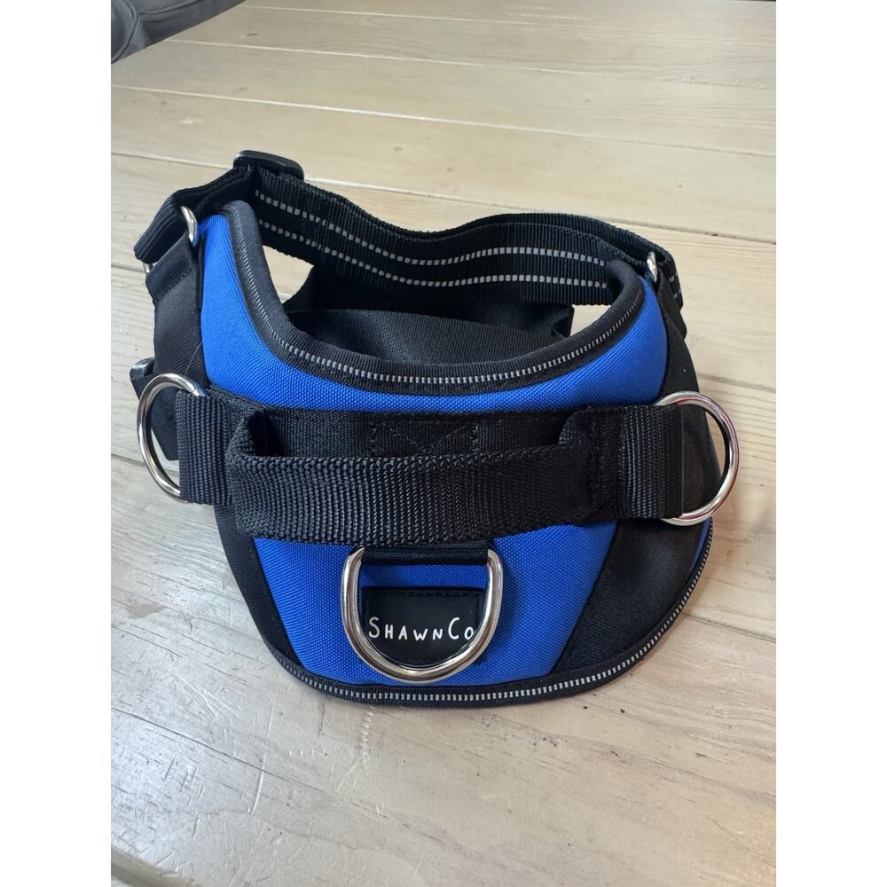ShawnCo No Pull Dog Harness Medium Blue Adjustable Reflective 3 Clip Vest